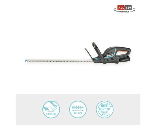 Gardena batteridriven häcksax med 60 centimeters klipplängd