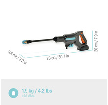 Gardena batteridriven trycktvätt med dimensioner