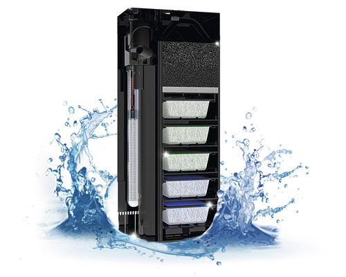 Akvarium innerfilter med filtermaterial