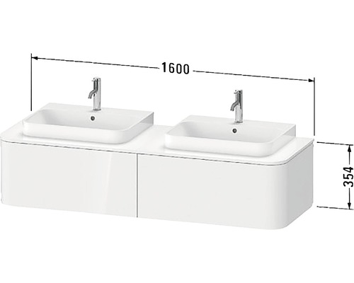 Dubbeltvättställ med underskåp och mått
