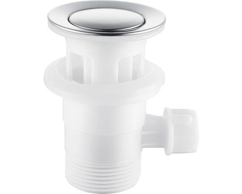 Tvättställspropp av plast med kromfinish