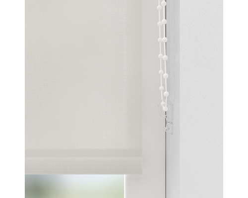 Vit rullgardin med kedjedrag för fönsterdekoration
