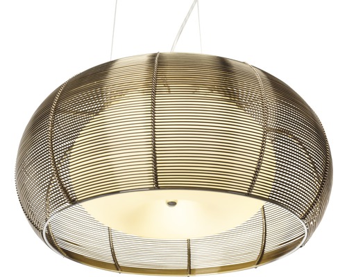 Pendellampa med metallram och rund form