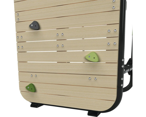 Detalj av en klättervägg med klättergrepp