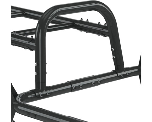 Detaljvy av metallram med skruvförband