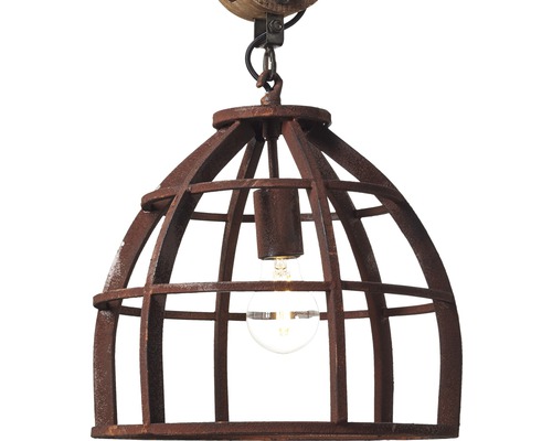 Pendellampa med burdesign och en enda glödlampa