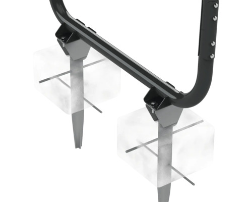 Detaljvy av ett markankare för en lekplatsutrustning