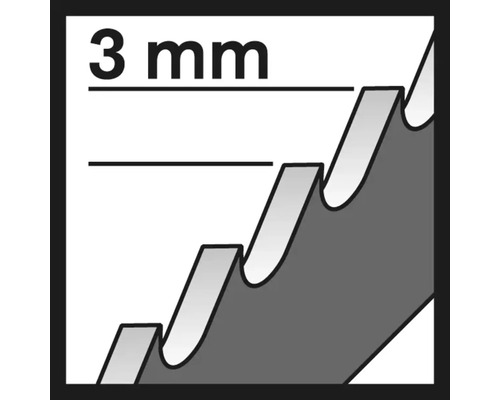 Symbol för en tanddelning på 3 millimeter