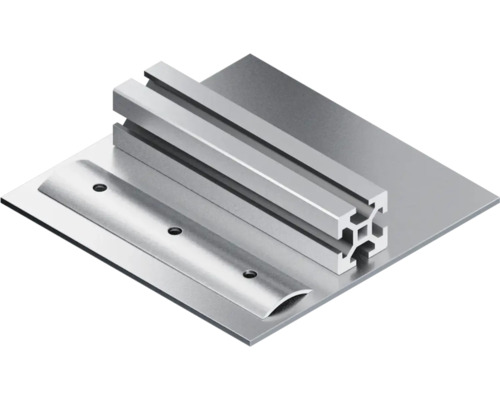 Aluminiumprofil med aluminiumplåt och halvprofil