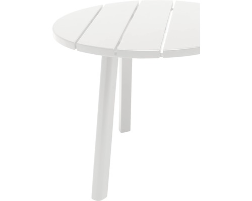Runt trädgårdsbord med tre ben