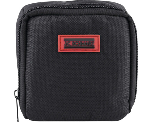 Svart verktygsväska med dragkedja och JC Schwarz-logotyp