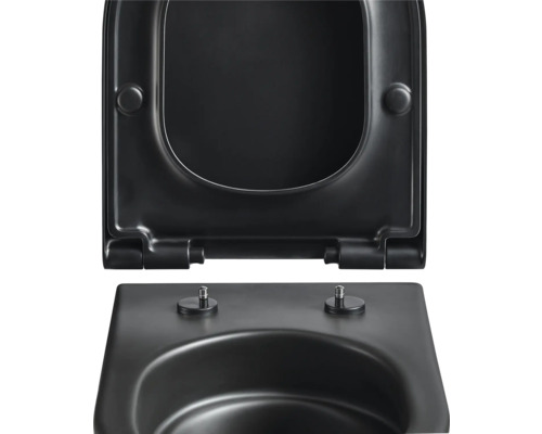 Svart toalettsits med fäste