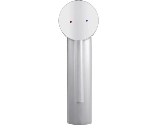 Kromfärgad tvättställsblandare med rund form och temperaturindikator