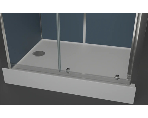 Duschkabin med duschkar och skjutdörr i glas