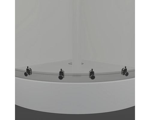 Detaljvy av en duschkabin med beslag