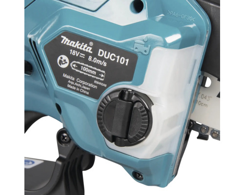Detaljvy av Makita DUC101 batteridriven motorsåg