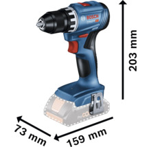 Bosch Professional sladdlös skruvdragare med dimensioner