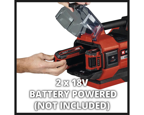 Överifrånvy av en batteridriven lampa, 2 gånger 18 volt, batterier ingår inte