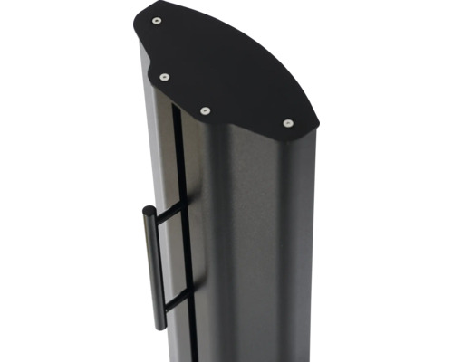 Svart insynsskyddsstolpe med handtag