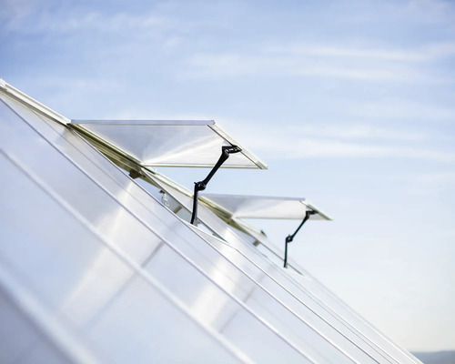 Växthusfönster med öppningsmekanism