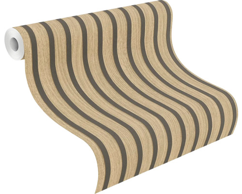 Tapetrulle med vågformad trädesign