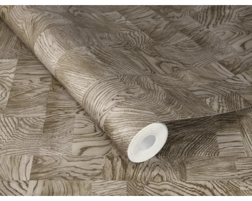 Tapetrulle med träutseende