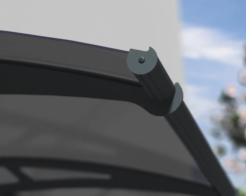 Detaljvy av ett terrasstak med skruv