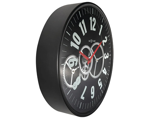 Nextime väggklocka med växlar och röd visare