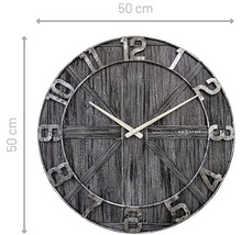 Nextime väggklocka av trä, diameter 50 cm