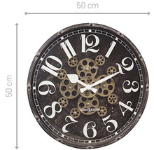 Dekorativ väggklocka med kugghjulsdesign, diameter 50 cm