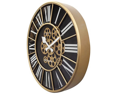 Dekorativ väggklocka med kugghjulsdesign