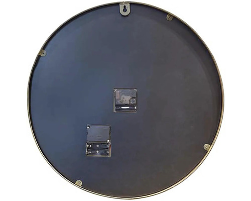 Baksidan av en rund väggklocka med batteridrift