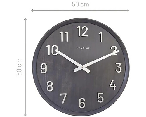 Rund väggklocka med en diameter på 50 cm