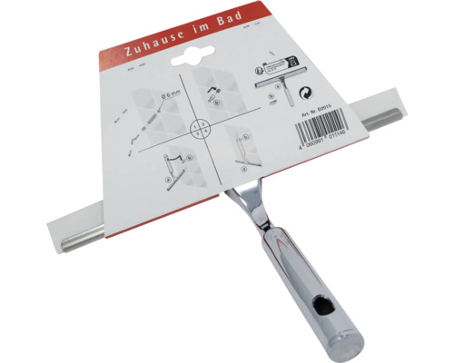 Duschskrapa med kromhandtag i förpackning