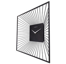 Rektangulär väggklocka med abstrakta linjer och NexTime-logotyp