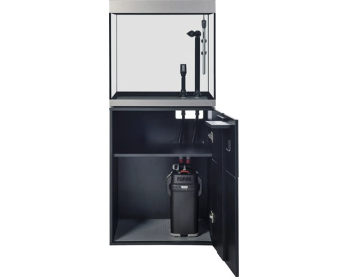 Akvarium med skåp och inredning