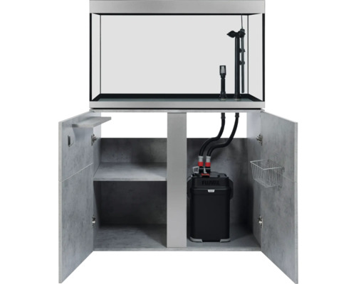 Akvariumkombination med underskåp och akvarietillbehör