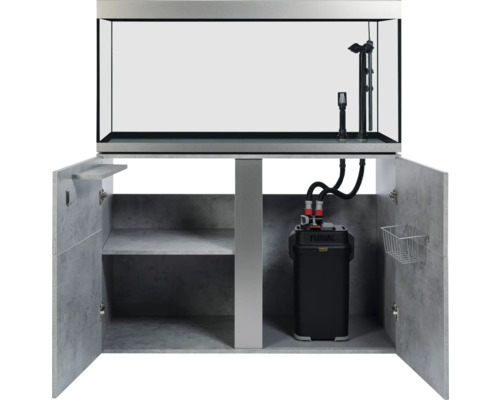 Akvariekombination med underskåp, innerfilter och ytterfilter