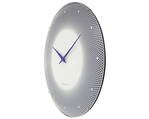 Rund väggklocka med modernt rutmönster och visare