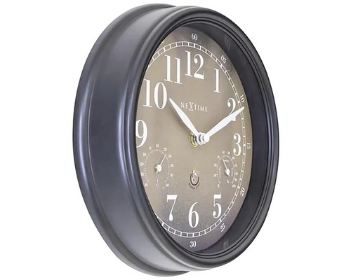 Väggklocka med termometer och hygrometer