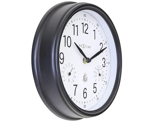 Väggklocka med termometer och hygrometer