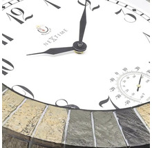 Väggklocka med termometer och mosaikkant