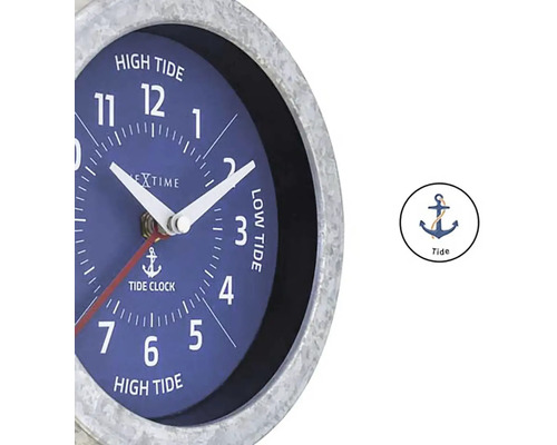 Nextime tidvattenklocka med indikation på högvatten och lågvatten