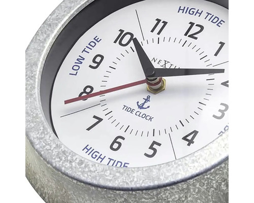 Tidvattenklocka med visning för högvatten och lågvatten