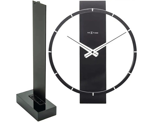 Nextime Logo bordsklocka av metall med pendel