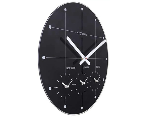 Nextime världsklocka för New York, London och Tokyo