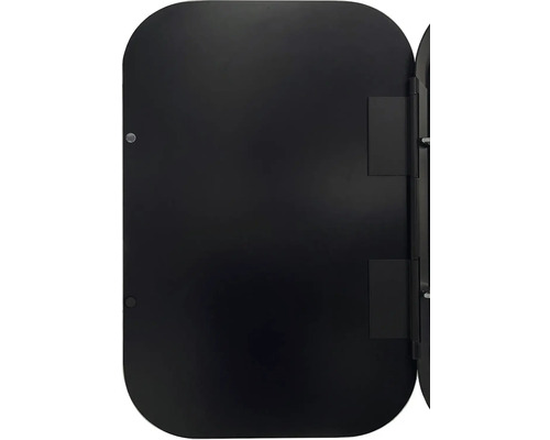 Svart inspektionslucka med rundade hörn