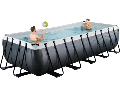 Rektangulär ram pool med två personer och en boll