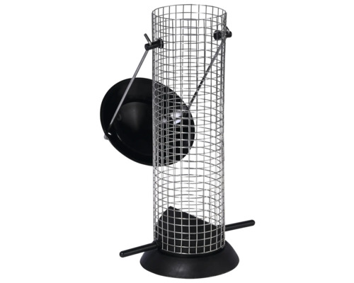 Fågelmatare i metall med matskål