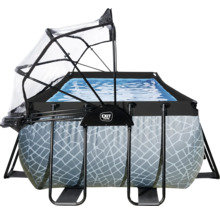 Rektangulär pool med tak för utomhusbruk